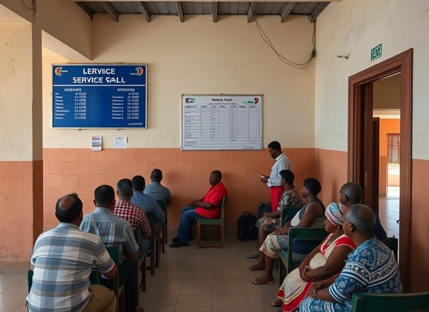After — Tickets split by transaction type and an orderly waiting area.